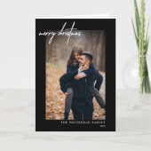 Carte Noir blanche Joyeux Noël moderne (Devant)