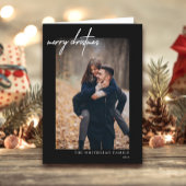 Carte Noir blanche Joyeux Noël moderne