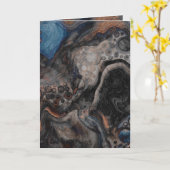 Carte Noir, Brown, gris et bleu Abstrait moderne (Fleur jaune)