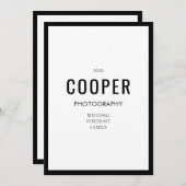 Carte Noir Chic Blanc Photographie Marque (Devant / Derrière)