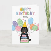 Carte Noir Cockapoo Cavapoo Chien Joyeux Anniversaire (Devant)