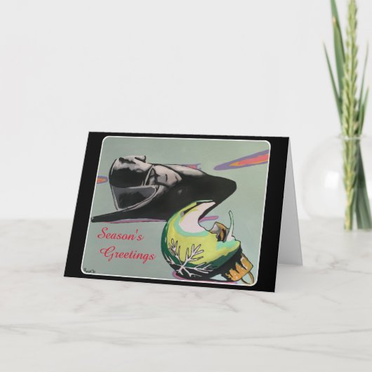 Carte Noir de Noël 2021 Peinture sur un (Devant)