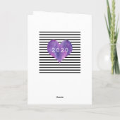 Carte Noir et blanc avec coeur violet Anniversaire Belge (Dos)