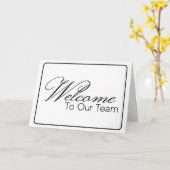 Carte Noir et blanc Bienvenue dans l'équipe Nouveau empl (Fleur jaune)