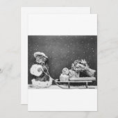 Carte Noir et Blanc Funny Chat Noël (Devant / Derrière)