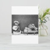 Carte Noir et Blanc Funny Chat Noël (Debout devant)