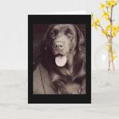 Carte Noir Et Blanc Labrador Retriever Chien Note (Fleur jaune)
