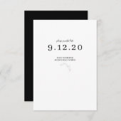 Carte Noir et blanc Mariage minimal Enregistrer la date (Devant / Derrière)