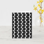 Carte Noir et blanc Mid-Century Motif Abstrait moderne (Fleur jaune)