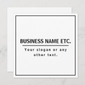 Carte Noir et blanc moderne (Devant / Derrière)