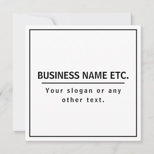 Carte Noir et blanc moderne (Devant)