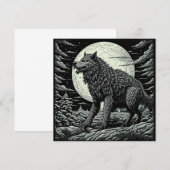 Carte Noir et blanc Vintage Werewolf Ai Art (Devant / Derrière)