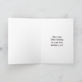 Carte Noir et jaune rayé "58"; 58e anniversaire + nom (Intérieur)