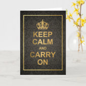 Carte Noir et or Garder le calme et continuer (Fleur jaune)