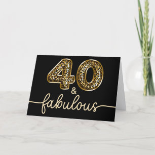 Carte Noir et Or Léopard Glamour 40 et Fabuleux