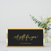 Carte Noir Et Or Modernes | Certificat cadeau logo (Debout devant)