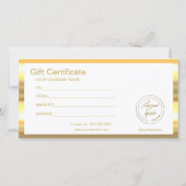 Carte Noir Et Or Modernes | Certificat cadeau logo (Dos)