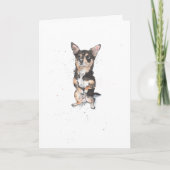 Carte Noir et Tan Chihuahua Funny mignon chien Anniversa (Devant)