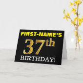 Carte Noir, Imitation Or "Carte 37e ANNIVERSAIRE" (Fleur jaune)