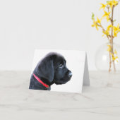 Carte Noir Labrador mignonne Chien mignon Chien mignon C (Fleur jaune)