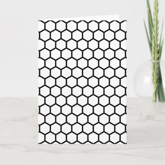 Carte Noir ligne Honeypeb Bee Hive Motif hexagonal (Devant)