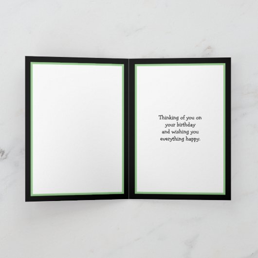 Carte Noir moderne Personnalisé Joyeux Anniversaire Neph (Intérieur)