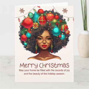 Carte Noir Noël Sista Melanin Queen Femmes Noël