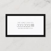 Carte Noir Noir Noir Bordure Blanc Moderne (Dos)