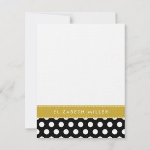 Carte Noir & Or  Pois Monogramme Note