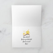 Carte Noir & Or Super Star Graduation Félicitations (Intérieur)