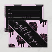 Carte Noir Rose Driving Glam Beauté Salon Maquillage (Devant / Derrière)