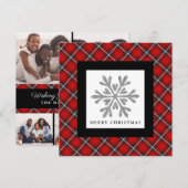 Carte Noir Rouge 5 Photo de Noël (Devant / Derrière)