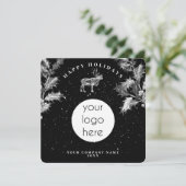 Carte Noir Rustique Blanc Vacances Affaires Logo Noël (Debout devant)