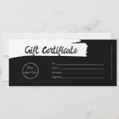 Carte Noir urbain avec logo masculin certificat cadeau (Dos)