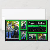 Carte Noir & Vert de Noël - 5 Photos (Devant / Derrière)