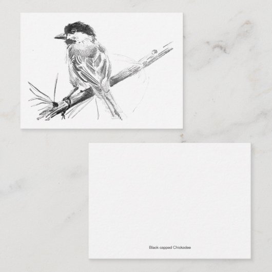Carte Noire à lime de chickadee (Devant / Derrière)