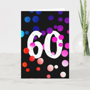 Carte noire avec points arc-en-ciel pour 60e anniv