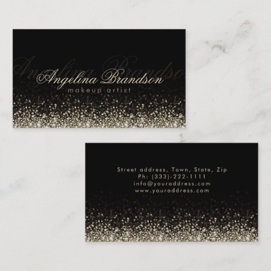 Carte noire Damask de l'artiste maquillage en arge (Devant / Derrière)