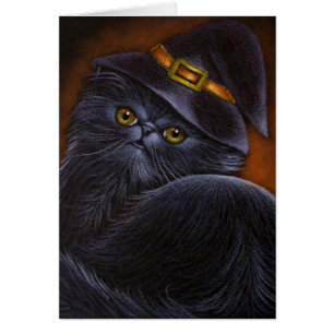 Carte noire de chat persan