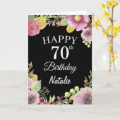 Carte noire de l'Aquarelle 70e anniversaire Fleurs (Fleur jaune)