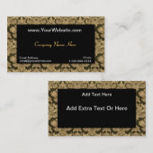 Carte noire de profil de damassé d'or (Devant / Derrière)