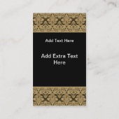 Carte noire de profil de monogramme de damassé (Dos)