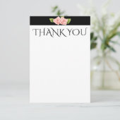Carte noire de rayure de fleurs roses de Merci (Debout devant)