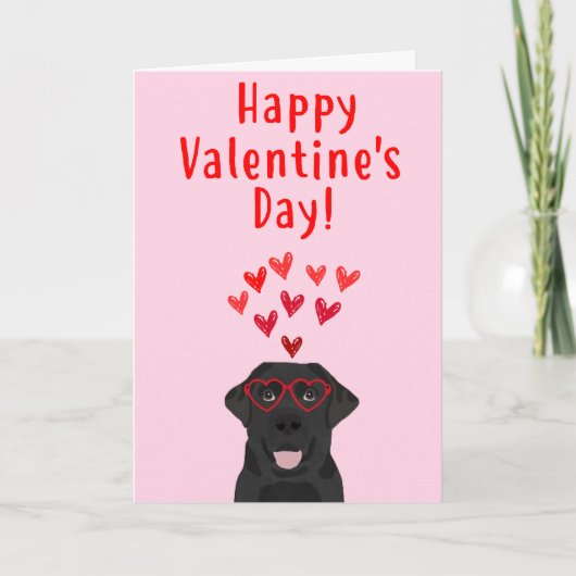 Carte noire de Saint-Valentin de labrador (Devant)