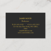 Carte noire de visite avec écriture en or (Dos)