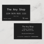 Carte noire du carte de visite | (Devant / Derrière)