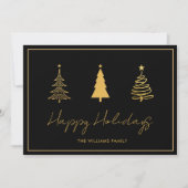 Carte noire élégante Joyeuses Fêtes (Devant)