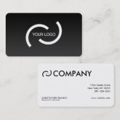 Carte noire élégante. Personnaliser avec votre (Devant / Derrière)