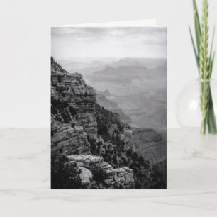 Carte noire et blanche de fête des pères de canyon