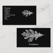 Carte noire et blanche de feuille de chêne (Devant / Derrière)